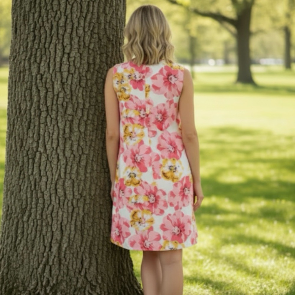Floral Casual Sleeveless Shift Dress - Picture 3 of 9